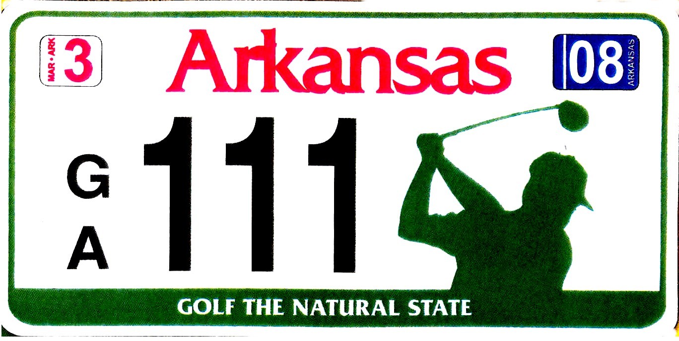 Arkansas Golf License Plate